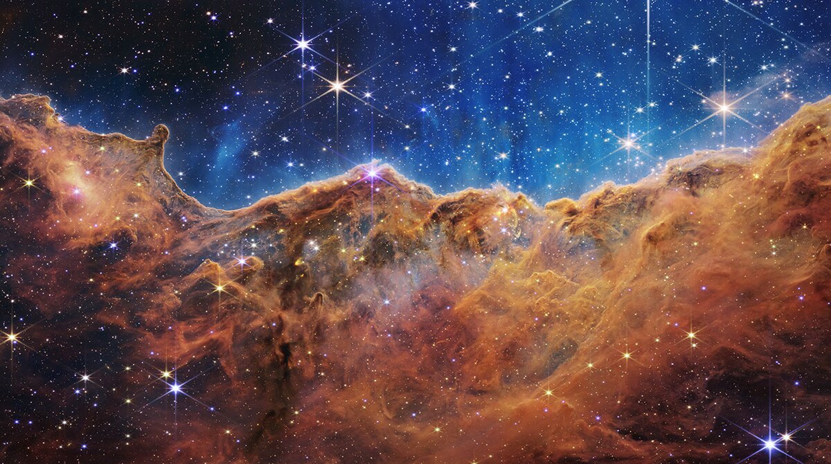 NASA Webb image of the Cosmic Cliffs in the Carina Nebula
