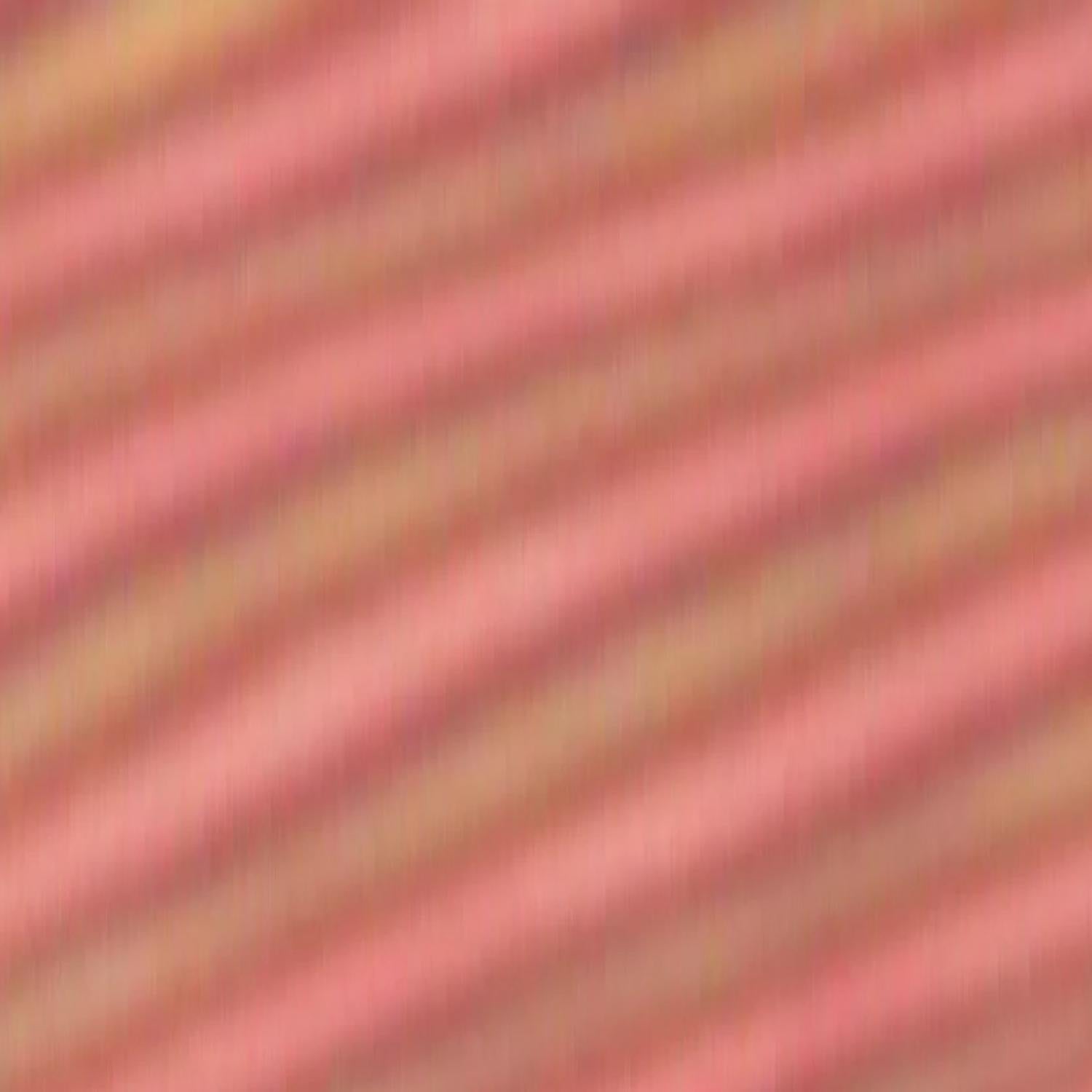 Microscope image of a liquid crystal time crystal showing undulating neon-hued stripes in pink and tan colors. The stripes ripple and shift over time, repeating in a pattern that qualifies as a new phase of matter. Credit: Zhao and Smalyukh, Nature Materials 2025 (CC BY-NC-ND 4.0).
